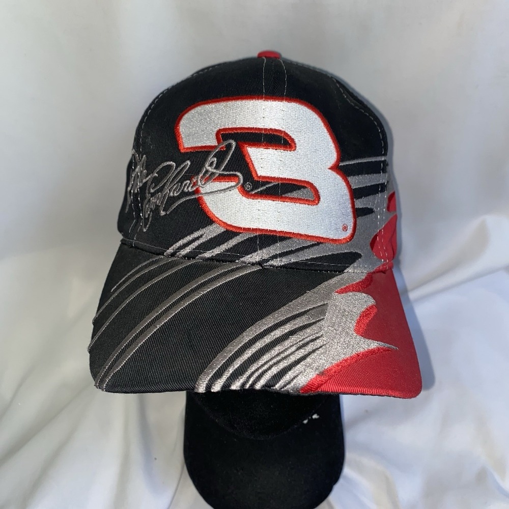 Vintage 90s Dale Earnhardt Goodwrench #3 SnapBack Hat All Over Print NASCAR